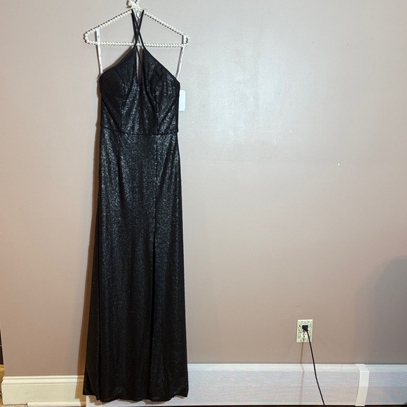 David’s Bridal Sequin A-Line Halter Dress - Picture 2 of 9